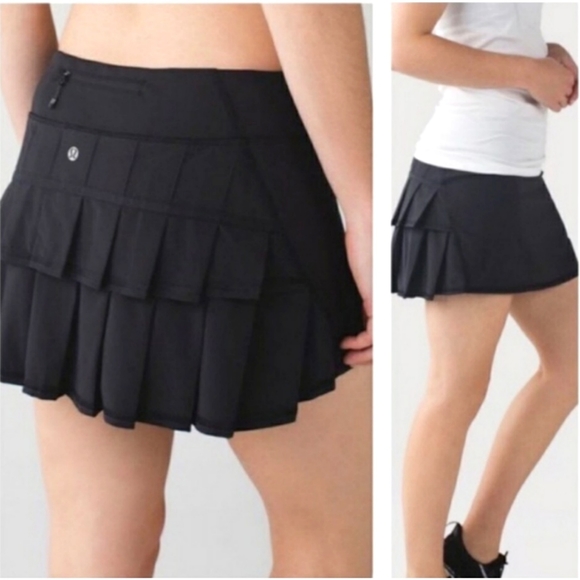 lululemon athletica Dresses & Skirts - Lululemon Black Run Pace Setter Skirt Size 4